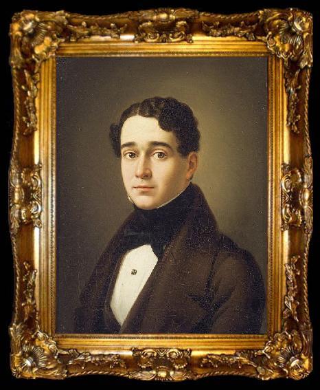 framed  unknow artist Portrait of Don Ignacio Cecilio Algara Gomez de la Casa, ta009-2